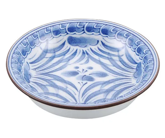 63-7196-75　Japanese tableware collection Dyed flower condiment plate　8181650