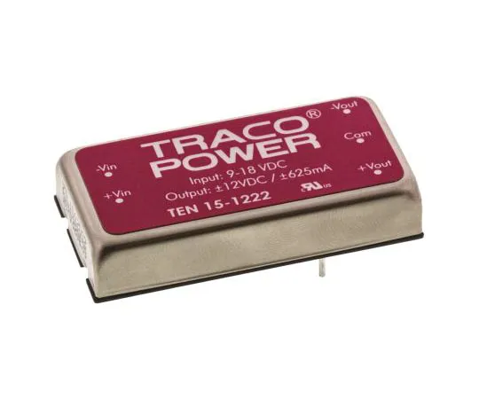 63-7541-04　TRACOPOWER 10 15 15W隔离直流-直流换流孔，电压在9→18 V直流，电压输出±12V直流　TEN 15-1222