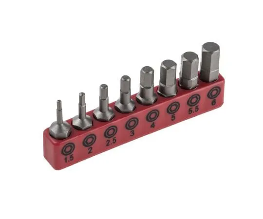 63-7638-09　RS六边形Bit 8件1.5→6×25 mm　615-9221
