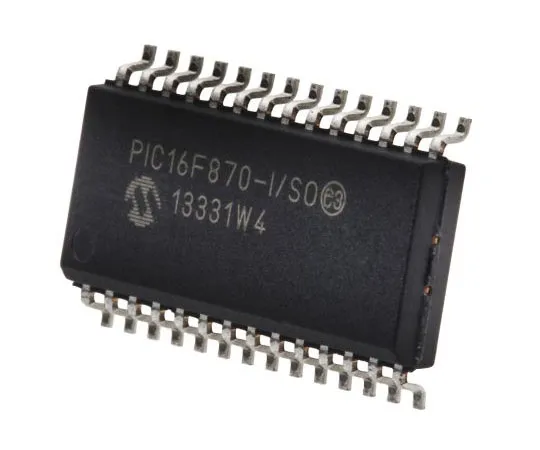 63-7514-75　单片机PIC16F870-I/SO,8位PIC单片机，20MHz,2K×14字，64×8字闪存，28-PinSOIC　PIC16F870-I/SO