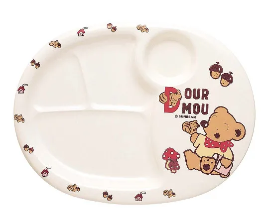 63-7201-91　Melamine Children's Tableware Dur Mu Lunch Plate (Large) MC-31-DM　4542600