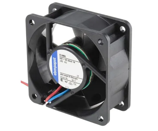 63-7495-82　ebm-papst600N系列轴向风扇，60 x 60 x 25.4mm,21m3/h,1W, 24 V直流　614NGL