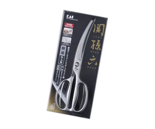65-1223-10　［Discontinued］Seki Magoroku Forged Stainless Steel Curved Kitchen Shears　000DH3346