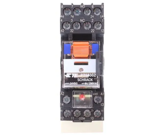 63-7586-71　TEConnectivityPT4PDT非锁定继电器DIN导轨，24V直流线圈，6A　PT5S8LC4 6-1415075-1
