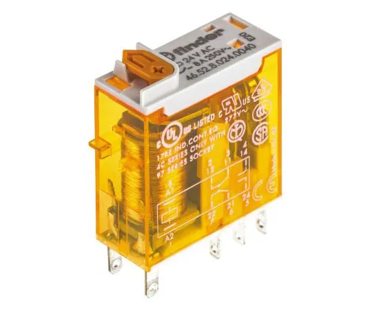 63-7615-79　Finder46系列DPDT非锁定继电器插头，24V交流线圈，8A　46.52.8.024.0040