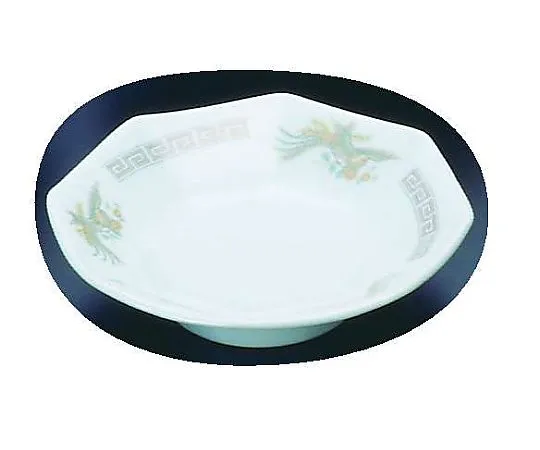 62-6847-47　Pottery "Kaminarimon Ho-o" (Phoenix of Kaminarimon) Hakkaku Takadai Plate 6.5　K-13