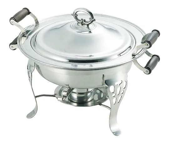 63-7162-61　SW 18-8 Medium Pot for Wooden Pattern Round Tuffing Dish 14 inch　1497400