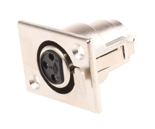 63-7629-31　RS PRO 3 WAY面板安装XLR连接器，女性，镀银联系人　548-9105