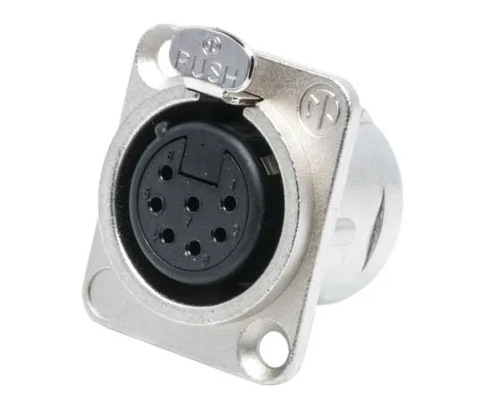 63-7550-58　Neutrik 7 Way Panel Mount XLR Connector, Female, Silver over Nickel Plated Contacts, 50 V　NC7FD-L-1
