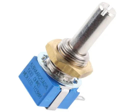 63-7609-61　Bourns1GangRotaryCermetPotentiometer用6mmDia。轴，500Ω，±10%，1W,线性53RAA-R25-A08L　53RAA-R25-A08L