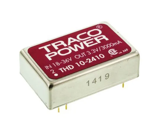 63-7599-91　TRACOPOWER THD 10 10W隔离DC-DC转换器通过孔，电压在18→36 V直流，电压在3.3V直流　THD 10-2410