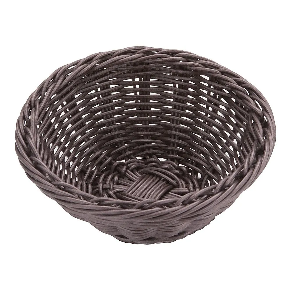 62-6582-20　Resin basket round type dark brown　91-078C