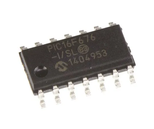 63-7625-76　单片机，8位PIC单片机，20MHz, 1024 x 14字，128 B闪存，14针SOIC　PIC16F676-I/SL