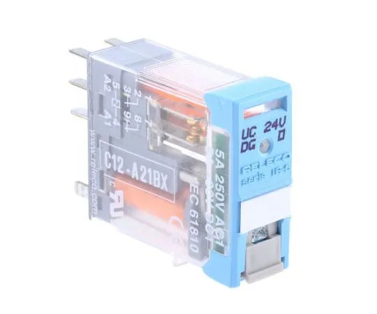 63-7636-39　RelecoC12DPDT非锁定继电器PCB安装，24V交流/直流线圈，5A　C12A21BX24AD