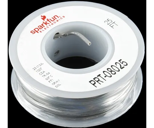 67-0454-20　Hook-up Wire - Gray(22 AWG)　PRT-08025
