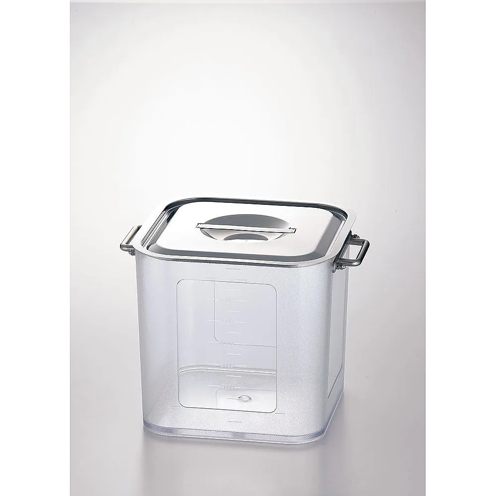 63-5692-56　Polycarbonate Deep Square Kitchen Pot 21 cm w/Hand　AKKB001