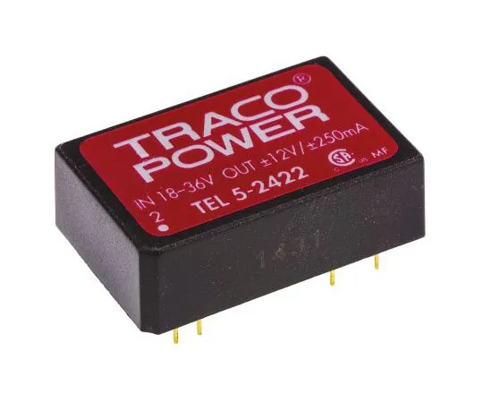63-7562-66　TRACOPOWER TEL 5 5W隔离直流-直流换流器通过孔，电压在18→36 V直流，电压输出±12V直流　TEL 5-2422
