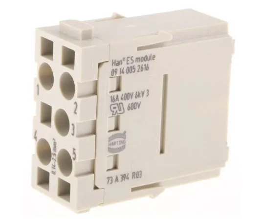 63-7525-64　汉模系列男性模块，5路，额定16A, 400 V,汉ES　9140052616