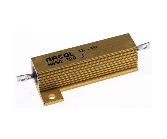 63-7637-20　ArcolHS50系列铝合金厚板轴向线材贴装电阻，30Ω±5% 50W　HS50 30R J