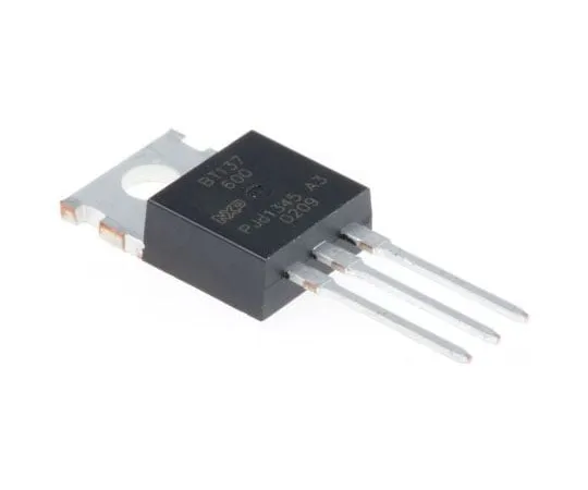 63-7577-65　BT137-600,1278A,600V, TRIAC,门触发器1.5V70mA,3引脚，通孔，TO-220ABWeEn半导体有限公司　BT137-600,127