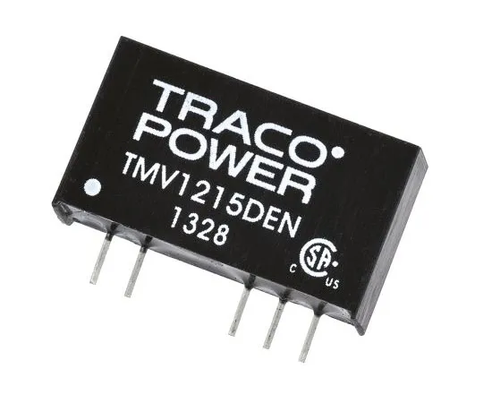 63-7658-53　TRACOPOWER TMV EN 1W隔离DC-DC转换器通过孔，电压在10.8→13.2 V直流，电压输出±15V直流　TMV 1215DEN