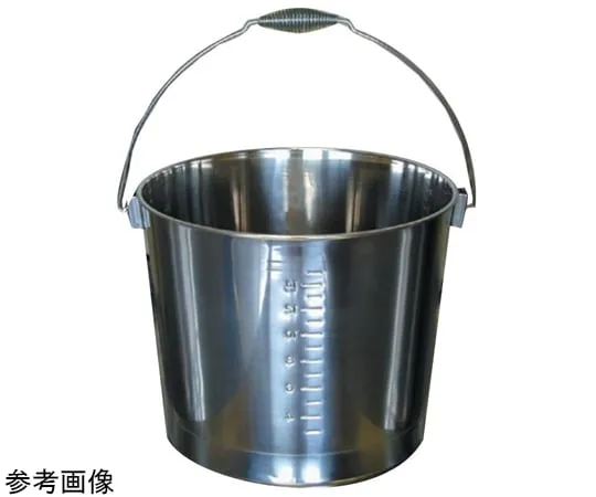 67-2417-47　18-8 Bucket with Scale (Nigiri-Stainless Steel) Approx. 8 L　SH-639B-H