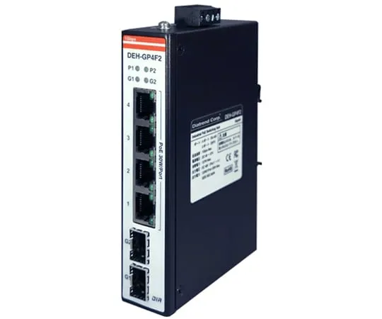 67-7171-94　<  PoE Enabled  >  Industrial Ethernet Switching Hub with Gigabit Optical Ports DEH-GP4F2　DEH-GP4F2