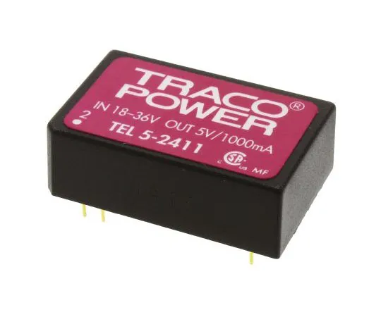 63-7562-63　TRACOPOWER TEL 5 5W隔离直流-直流转换器通过孔，电压在18→36 V直流，电压输出5V直流　TEL 5-2411