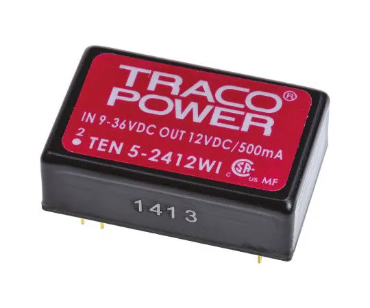 63-7620-71　TRACCOPOWER 10 5WI 6W隔离DC-DC转换器通过孔，电压在9→36 V直流，电压在12V直流　TEN 5-2412WI