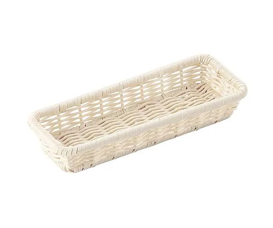 62-6730-12　PP Framed Resin Basket Angle Long Thin White