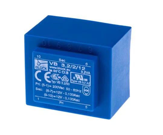 63-7500-83　12V交流2输出通过孔PCB变压器，3.2VA　VB 3.2/2/12