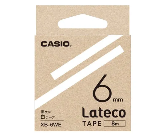 63-2741-17　Casio Lateco Refill Tape 6 mm Black on White　XB-6WE