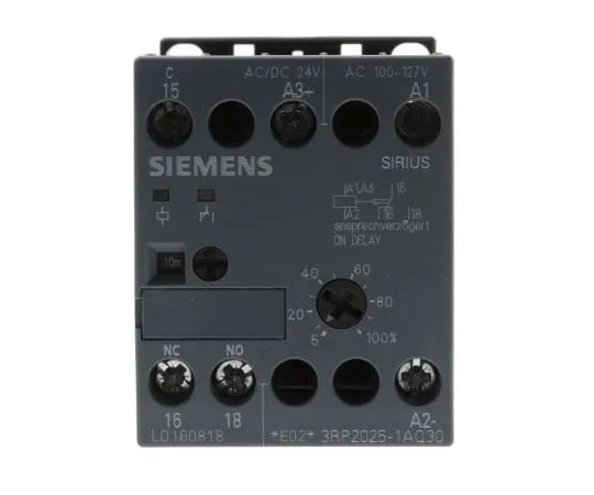 63-7566-37　西门子ON Delivery Single Timer Relay, Screw, 0.05→100 h, 0.05→100 min, 0.05→100 s, SPDT,1　3RP2025-1AQ30