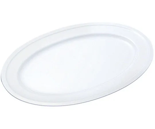 63-1760-93　Dishes for school Lunches oval 18 inch PW-10 White　320004