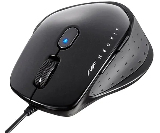 65-9225-03　Wired BlueLED 5 Button NEOFIT Mouse M Size Black　BSMBU510MBK