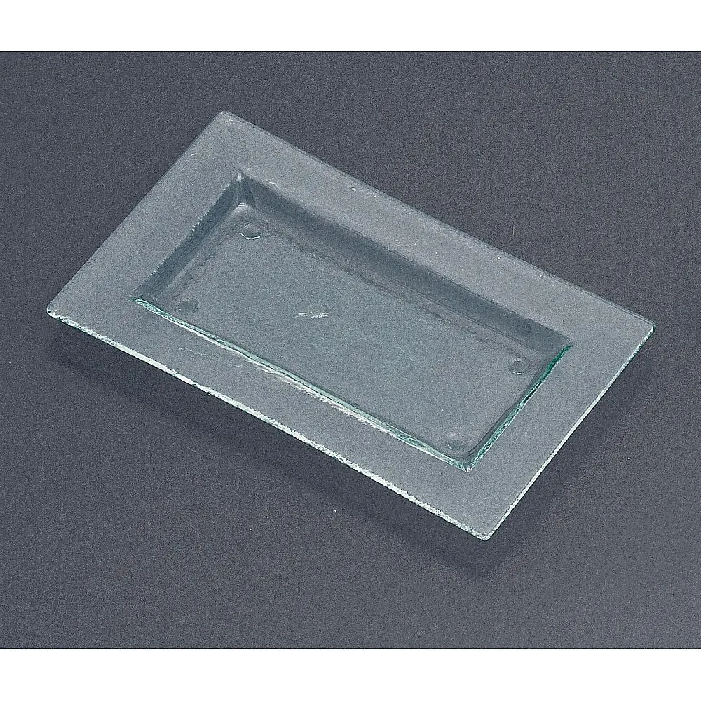 62-6835-77　Tiger Glass Rectangular Tray Clear　061-192-13