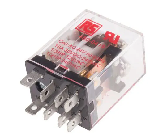 63-7551-71　RS PRO DPDT非锁定继电器插头，24V交流线圈，10A　450-0419