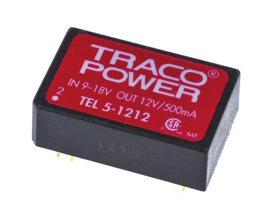 63-7562-56　TRACOPOWER TEL 5 5W隔离直流-直流换流器通过孔，电压在9→18 V直流，电压在12V直流　TEL 5-1212