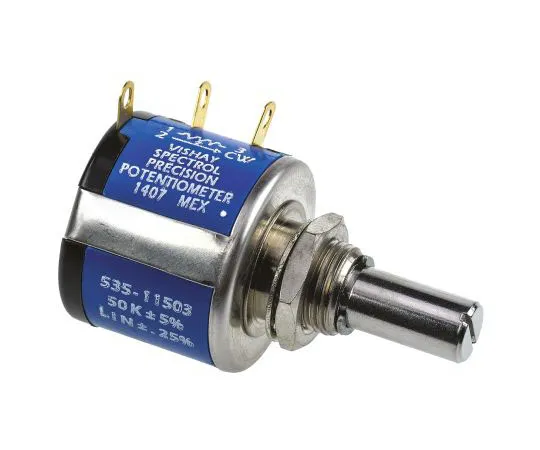 63-7560-22　Vishay 1 Gang 5 Turn旋转缠绕电位器，直径6.35 mm。轴，50kΩ，±5%，1.5W,线性535B1503JC　535B1503JC