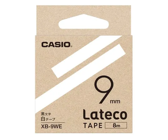 63-2741-27　Casio Lateco Refill Tape 9mm Black on White　XB-9WE