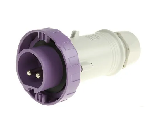 63-7665-57　RS PROIP67紫缆安装2P工业电源插头，额定16A、20→25 V　668-5382