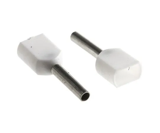 63-7678-36　TEConnectivityInculated Crimp Bootlace铁圈，8mm针长，1.4mm针直径，2x0.5mm2线材尺寸，白色　966144-1