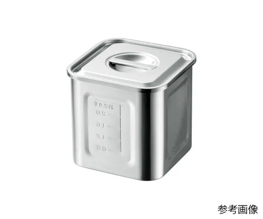 63-5609-31　AG 18-8 Square Kitchen Pot with Scale  10.5 cm (1.1 L)　12105