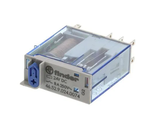 63-7615-84　Finder46系列DPDT非锁定继电器插头，24V直流线圈，8A　46.52.9.024.0074