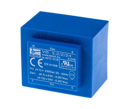 63-7500-87　24V交流2输出通过孔PCB变压器，3.2VA　VB 3.2/2/24
