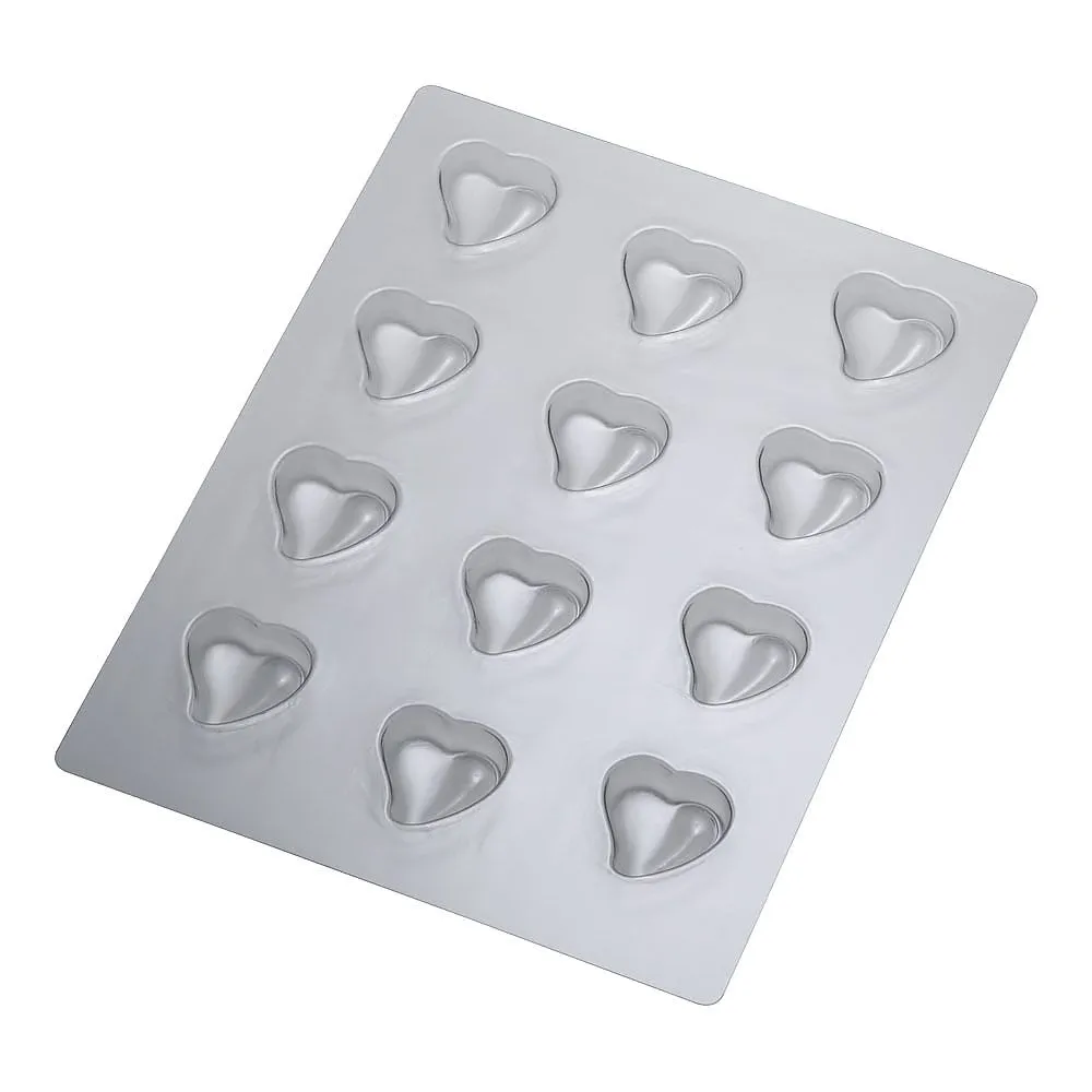 62-6554-90　Chocolate Mold Heart Curve 12P No. 1185