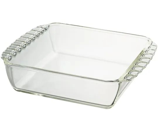 67-3056-77　Heat Resistant Glass Square Dish 1300 12 pcs　HKOZ-130-BK