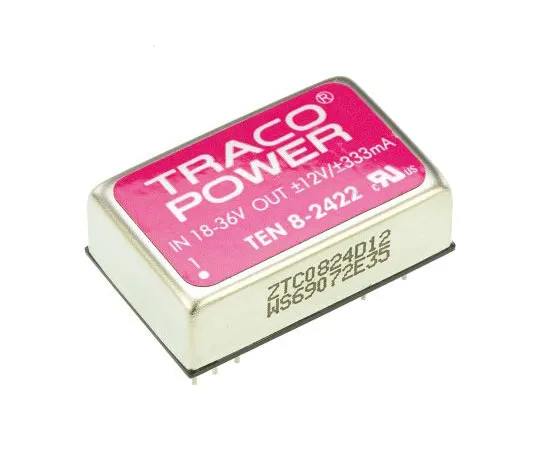 63-7537-42　TRACOPOWER 10 8 8W隔离直流-直流换流器通过孔，电压在18→36 V直流，电压输出±12V直流　TEN 8-2422