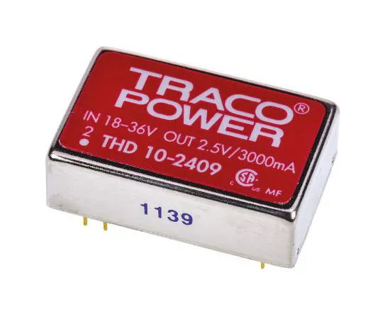 63-7599-88　TRACOPOWER THD 10 10W隔离直流-直流换流孔，电压在18→36 V直流，电压在2.5V直流　THD 10-2409
