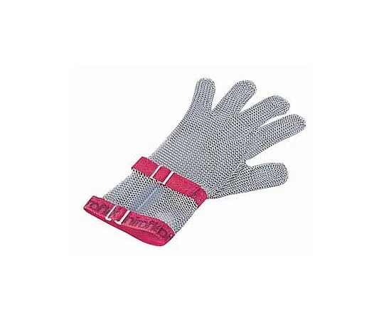 62-6628-44　Niloflex Mesh Gloves 5 Fingers M with Red Short Cuff　C-M5